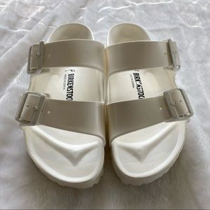 White Plastic Birkenstock Sandals